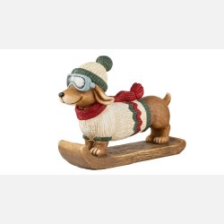 La Vida Hund/Ski 37x50 cm R�d/Brun Poly