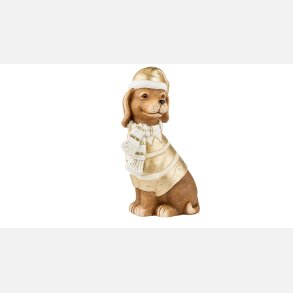 La Vida Hund/Hat 36x22 cm Brun/Guld Poly