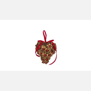 La Vida  Hjerte t�rret/Ribbon H:11 cm Natur/R�d