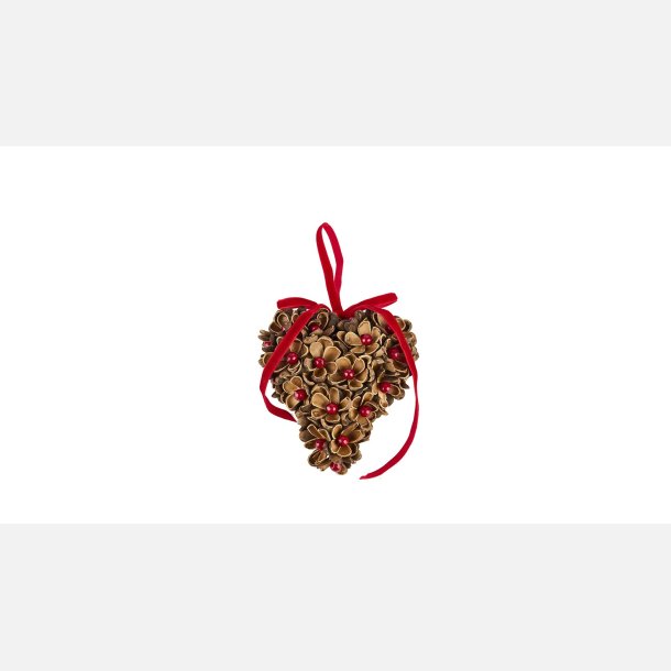 La Vida  Hjerte t�rret/Ribbon H:11 cm Natur/R�d