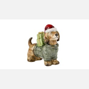 La Vida. Hund/Pakke 10x12 cm R�d/Brun Keramik