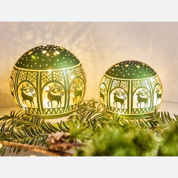 Glaskugle, LED, grn