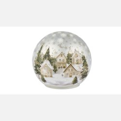 La Vida,  Glas Ball LED X-Mas City D: 15 cm 6H/timer S�lv