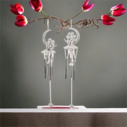 Vindspil, med engel, hvid