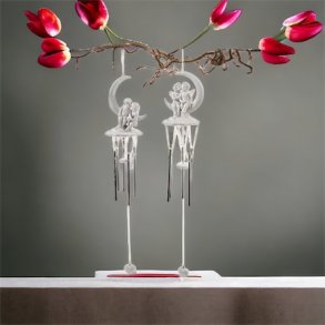 Vindspil, med engel, hvid