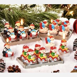 Fyrfadslys, med Bramming nisser  6CM