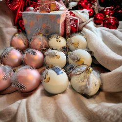 Julekugle med fjer, pink