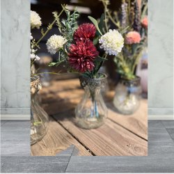 Buket hvid/rdbordeaux, lille