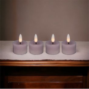 Fyrfadslys LED, sand, 4 stk