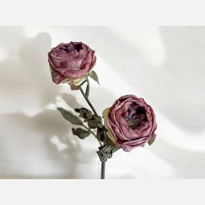 Kunstig blomst, 2 grene, rosa krlrose