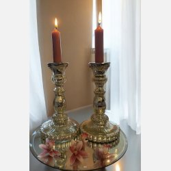 Lysestage til kronelys, slvfarvet