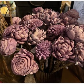 Blomst sola stilk, medium, lilla