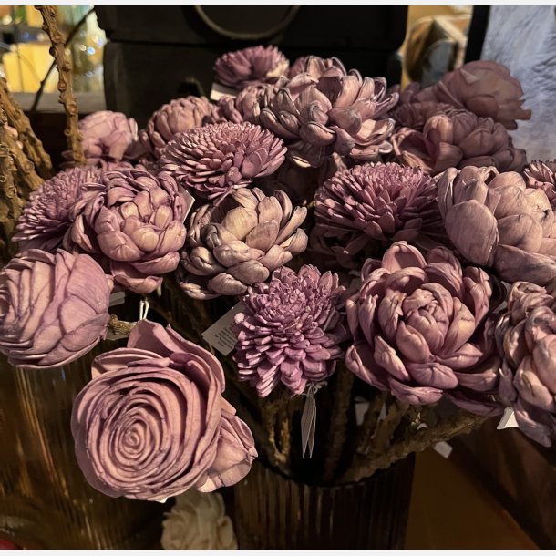 Blomst sola stilk, medium, lilla