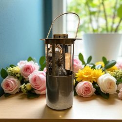 Olielampe i brun metal