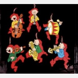 Bramming nisse, tr�, med musikinstrument � 35CM