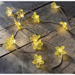 lysk�de, 10 plastblomster, batteri