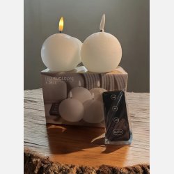 Skandi, kuglelys LED voks, 4 pak, hvid