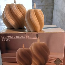 Skandi, Wawe LED lys i voks, 2 pak