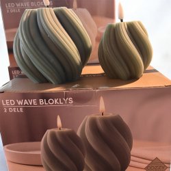 Skandi, Wawe LED lys i voks, 2 pak