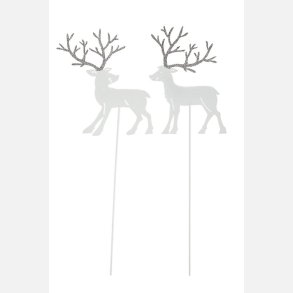 2have, Rensdyr/Stick 2 stk 15 cm Hvid
