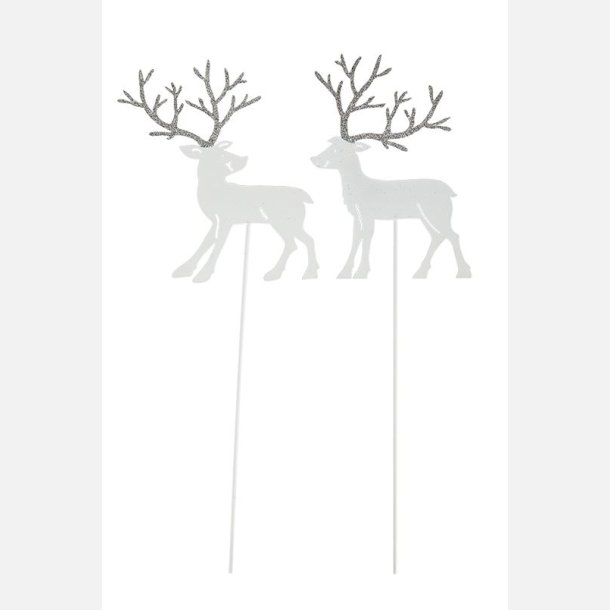 2have, Rensdyr/Stick 2 stk 15 cm Hvid