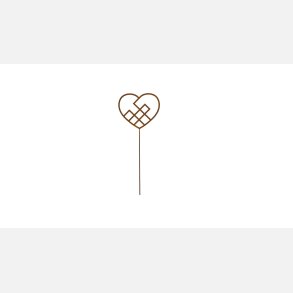 La Vida,  Hjerte/Stick 40x16x1 cm Rust Metal