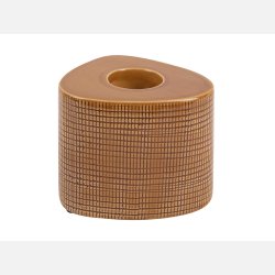 Lysestage til fyrfad, gulbrun