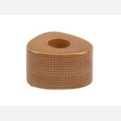 Lysestage til fyrfad, gulbrun