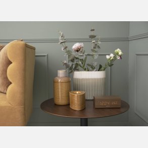 Lysestage til fyrfad, gulbrun