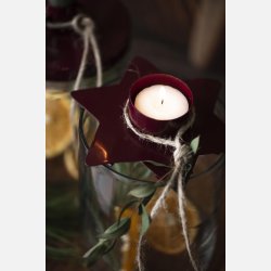 Glasholder m/stage t/fyrfadslys stjerneformet