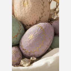 Pskeg 5 ass farver todelt m/guldfarvet mnster