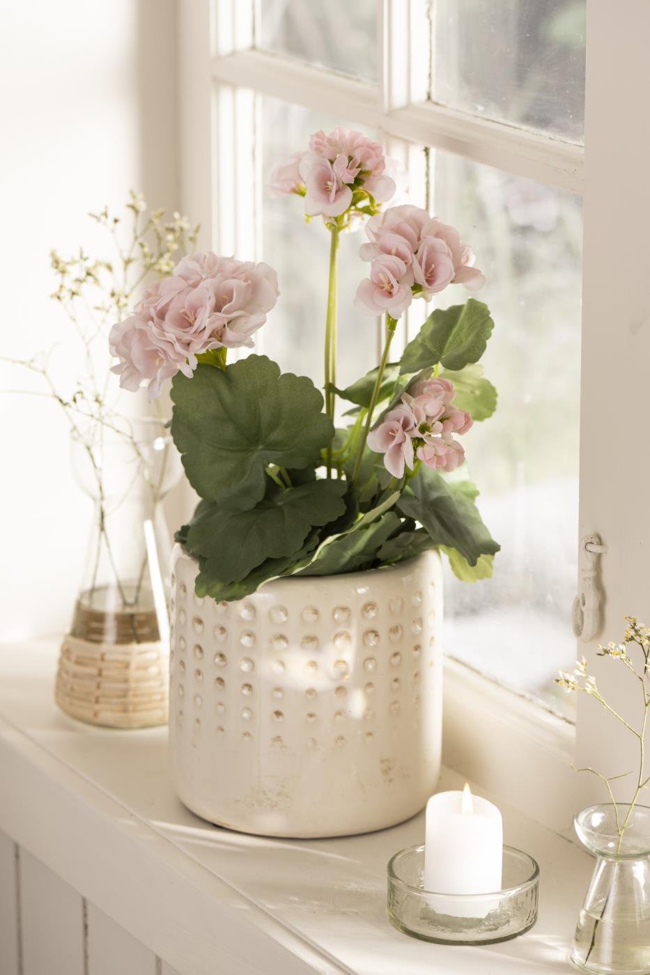 Pelargonie i potte rosa blomster - Ib Laursen - Decor By K's Webshop