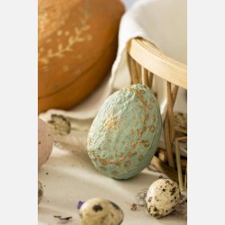 Pskeg 5 ass farver todelt m/guldfarvet mnster