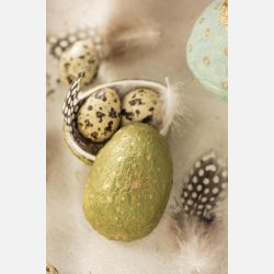 Pskeg 5 ass farver todelt m/guldfarvet mnster