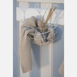 Metal kurv t/vg halvrund, hvid