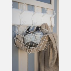 Metal kurv t/vg firkantet, hvid