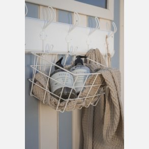 Metal kurv t/vg firkantet, hvid