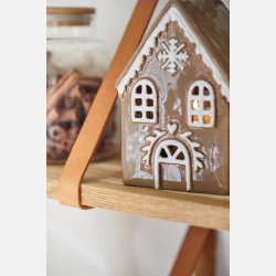 Hus t/fyrfadslys Stillenat Gingerbread snekrystal