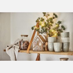 Hus t/fyrfadslys Stillenat Gingerbread snekrystal