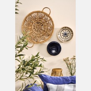 Bordfad m/greb rattan