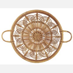 Bordfad m/greb rattan