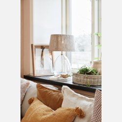 Pudebetrk Sada cognac m/broderi og kvaste, bagside i ubleget lrred