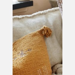 Pudebetrk Sada cognac m/broderi og kvaste, bagside i ubleget lrred