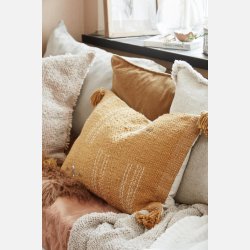 Pudebetrk Sada cognac m/broderi og kvaste, bagside i ubleget lrred