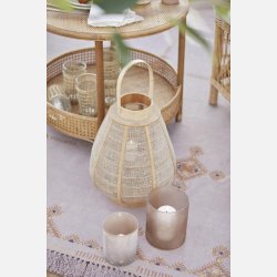 Lygte m/glasindsats konisk hessiansider