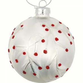 Julekugle Abbie petit, white