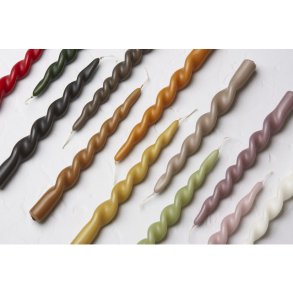 Twisted, Stearinlys m/lak, 2 stk. i ske, bordeax stor