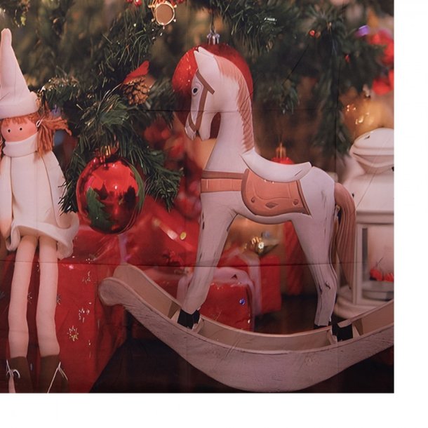 Julebaggrund t�ppe, gyngehest