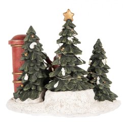 Julefigur, barn og postkasse