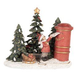 Julefigur, barn og postkasse